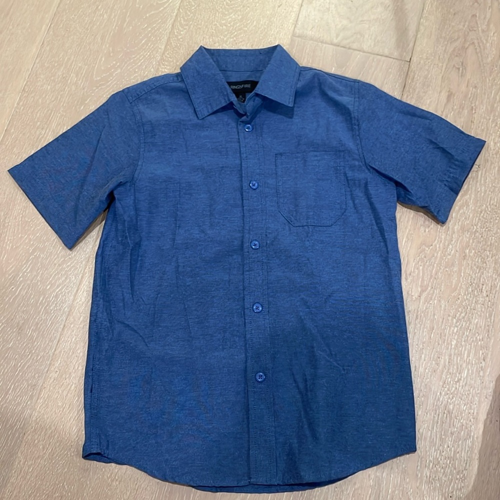 Ring of fire, button-down, short sleeve boys shirt